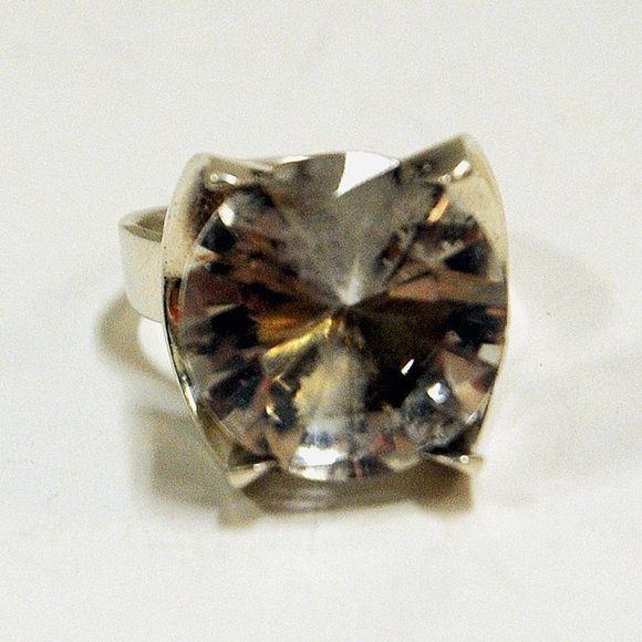 MINT Vintage, MCM, Rock Crystal Stone silver ring by Martti J Hyvärinen, Finland - Picture 6 of 12